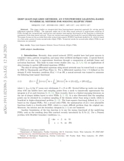 Deep least-squares methods: an unsupervised learning-based numerical
  method for solving elliptic PDEs