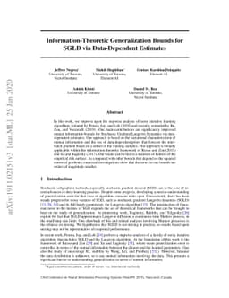 Information-Theoretic Generalization Bounds for SGLD via Data-Dependent
  Estimates