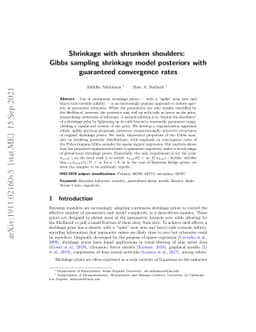 Shrinkage with shrunken shoulders: Gibbs sampling shrinkage model
  posteriors with guaranteed convergence rates