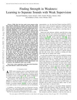 Finding Strength in Weakness: Learning to Separate Sounds with Weak
  Supervision