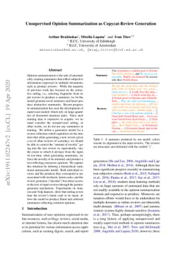 Unsupervised Opinion Summarization as Copycat-Review Generation
