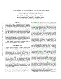 Conditional Mutual Information Neural Estimator