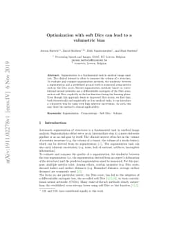 Optimization with soft Dice can lead to a volumetric bias
