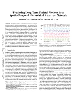 Predicting Long-Term Skeletal Motions by a Spatio-Temporal Hierarchical
  Recurrent Network