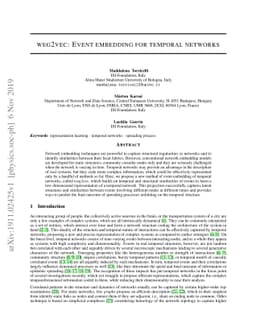 weg2vec: Event embedding for temporal networks