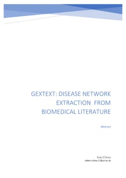 Gextext: Disease Network Extraction from Biomedical Literature