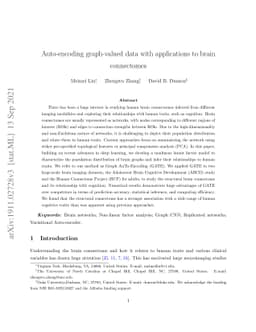 Auto-encoding brain networks with applications to analyzing large-scale
  brain imaging datasets