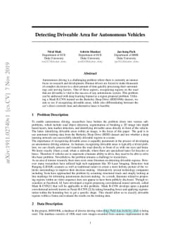 Detecting Driveable Area for Autonomous Vehicles