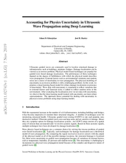 Accounting for Physics Uncertainty in Ultrasonic Wave Propagation using
  Deep Learning