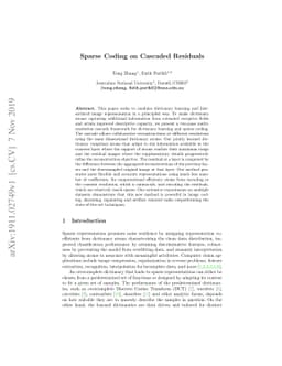 Sparse Coding on Cascaded Residuals