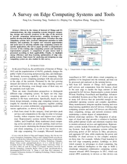 A Survey on Edge Computing Systems and Tools