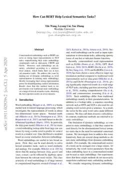 How Can BERT Help Lexical Semantics Tasks?