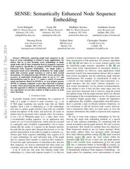 SENSE: Semantically Enhanced Node Sequence Embedding