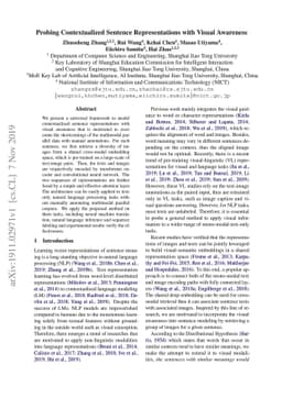 Probing Contextualized Sentence Representations with Visual Awareness