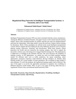 Regularized Deep Networks in Intelligent Transportation Systems: A
  Taxonomy and a Case Study