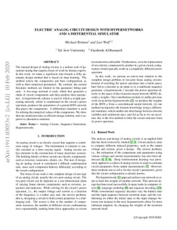 Electric Analog Circuit Design with Hypernetworks and a Differential
  Simulator