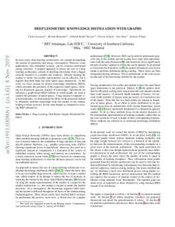 Deep geometric knowledge distillation with graphs