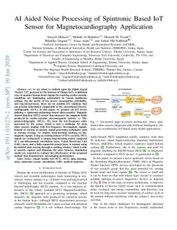 AI Aided Noise Processing of Spintronic Based IoT Sensor for
  Magnetocardiography Application
