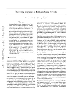 Discovering Invariances in Healthcare Neural Networks
