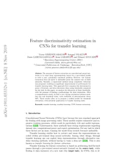 Feature discriminativity estimation in CNNs for transfer learning