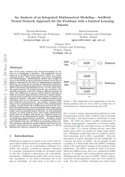 An Analysis of an Integrated Mathematical Modeling -- Artificial Neural
  Network Approach for the Problems with a Limited Learning Dataset