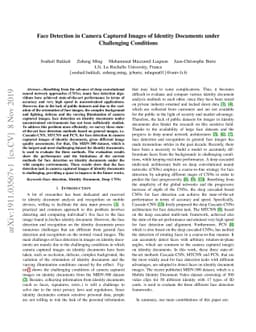 Face Detection in Camera Captured Images of Identity Documents under
  Challenging Conditions