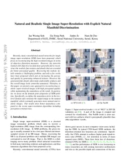Natural and Realistic Single Image Super-Resolution with Explicit
  Natural Manifold Discrimination