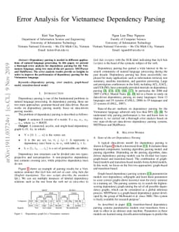 Error Analysis for Vietnamese Dependency Parsing