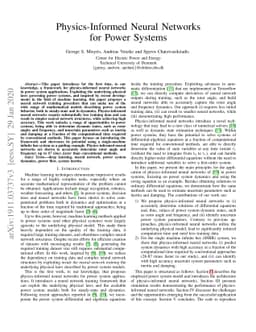 Physics-Informed Neural Networks for Power Systems