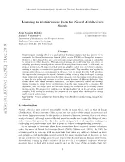 Learning to reinforcement learn for Neural Architecture Search