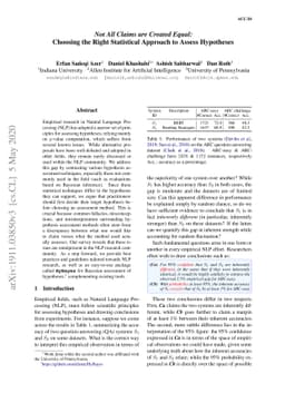 Not All Claims are Created Equal: Choosing the Right Statistical
  Approach to Assess Hypotheses
