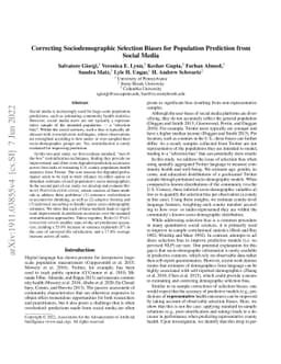 Correcting Sociodemographic Selection Biases for Population Prediction
  from Social Media