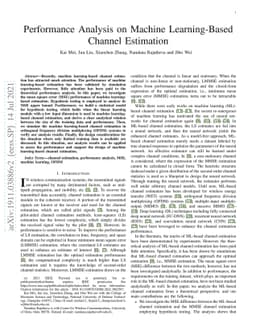 Performance Analysis on Machine Learning-Based Channel Estimation