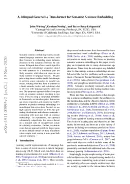 A Bilingual Generative Transformer for Semantic Sentence Embedding