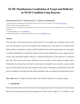 SLTR: Simultaneous Localization of Target and Reflector in NLOS
  Condition Using Beacons
