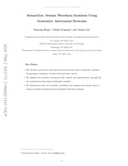 SeismoGen: Seismic Waveform Synthesis Using Generative Adversarial
  Networks
