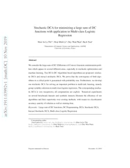 Stochastic DCA for minimizing a large sum of DC functions with
  application to Multi-class Logistic Regression