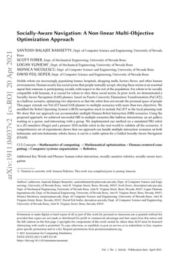 Socially-Aware Navigation: A Non-linear Multi-Objective Optimization
  Approach