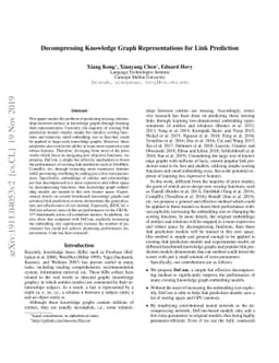 Decompressing Knowledge Graph Representations for Link Prediction