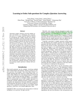 Learning to Order Sub-questions for Complex Question Answering