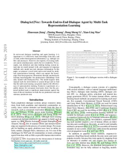 DialogAct2Vec: Towards End-to-End Dialogue Agent by Multi-Task
  Representation Learning