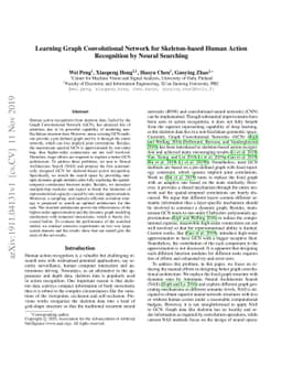 Learning Graph Convolutional Network for Skeleton-based Human Action
  Recognition by Neural Searching
