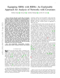 Equipping SBMs with RBMs: An Explainable Approach for Analysis of
  Networks with Covariates