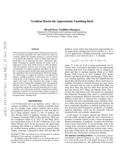 Gradient Boosts the Approximate Vanishing Ideal