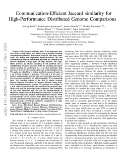 Communication-Efficient Jaccard Similarity for High-Performance
  Distributed Genome Comparisons