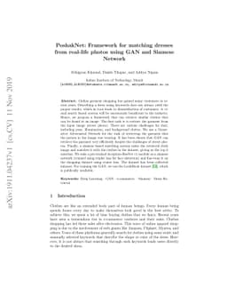 PoshakNet: Framework for matching dresses from real-life photos using
  GAN and Siamese Network