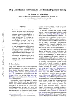Deep Contextualized Self-training for Low Resource Dependency Parsing