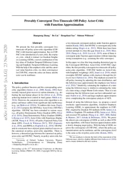 Provably Convergent Two-Timescale Off-Policy Actor-Critic with Function
  Approximation