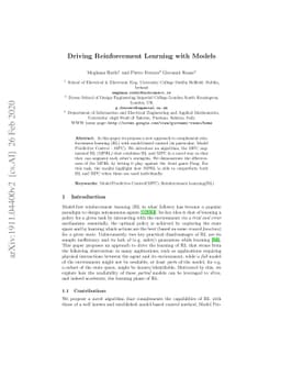 Driving Reinforcement Learning with Models