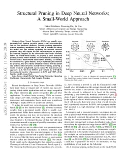 Structural Pruning in Deep Neural Networks: A Small-World Approach